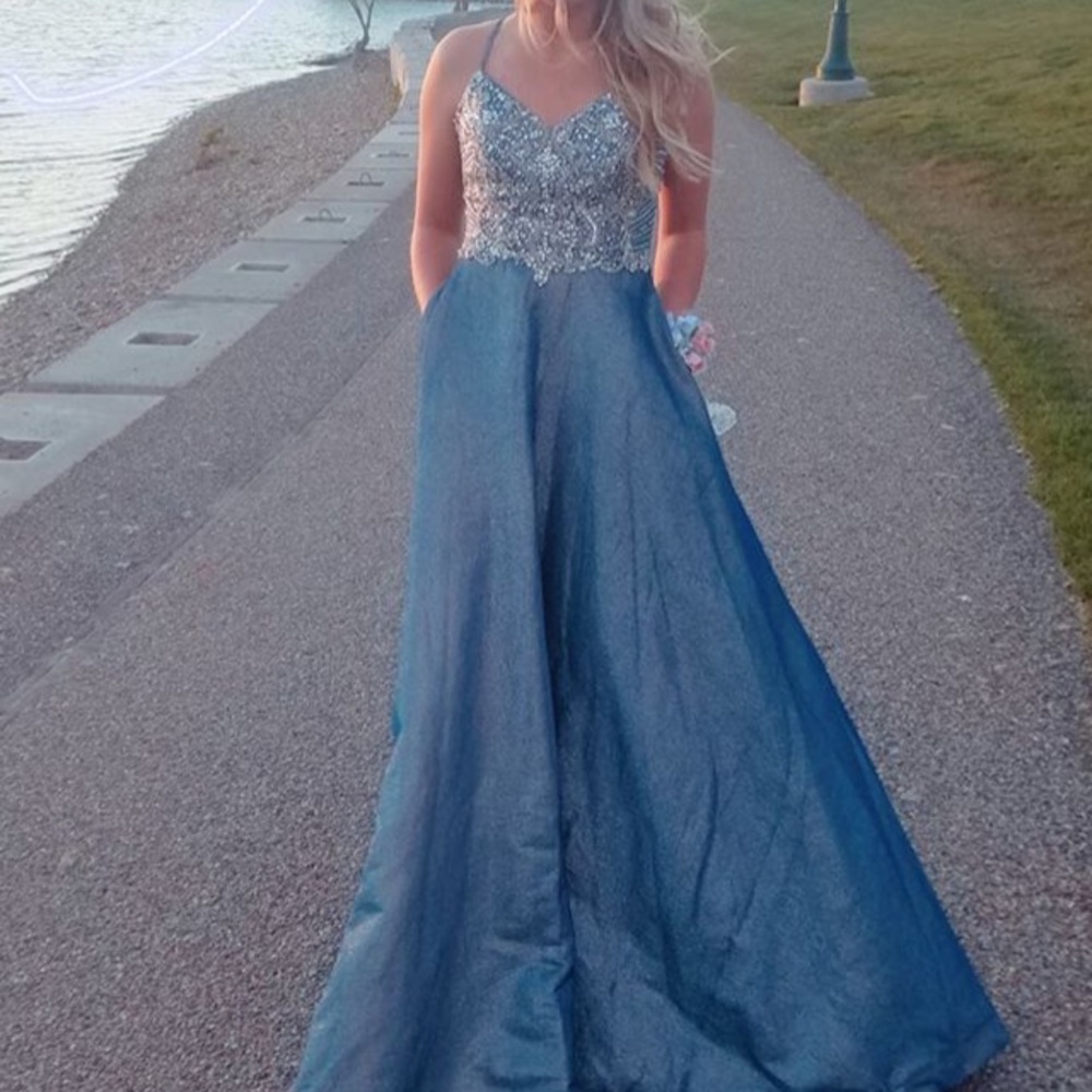 Sparkly Light Blue Prom dress